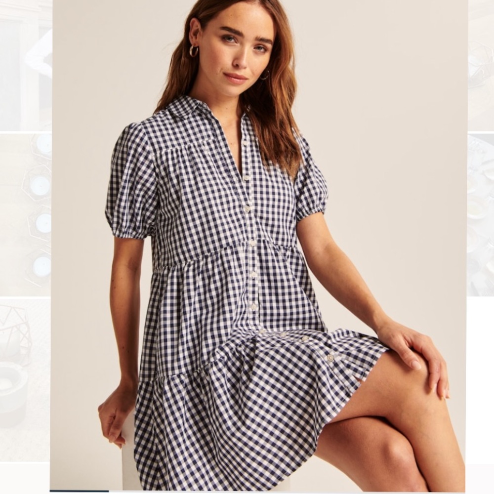 Abercrombie Tiered Poplin Shirt Dress